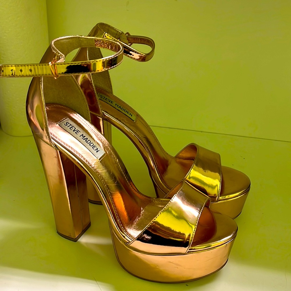 Steve Madden Rose Gold Chunky Heels